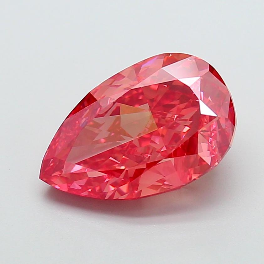 7.14 Ct. Fancy Vivid  Pink Pear Lab Grown Diamond