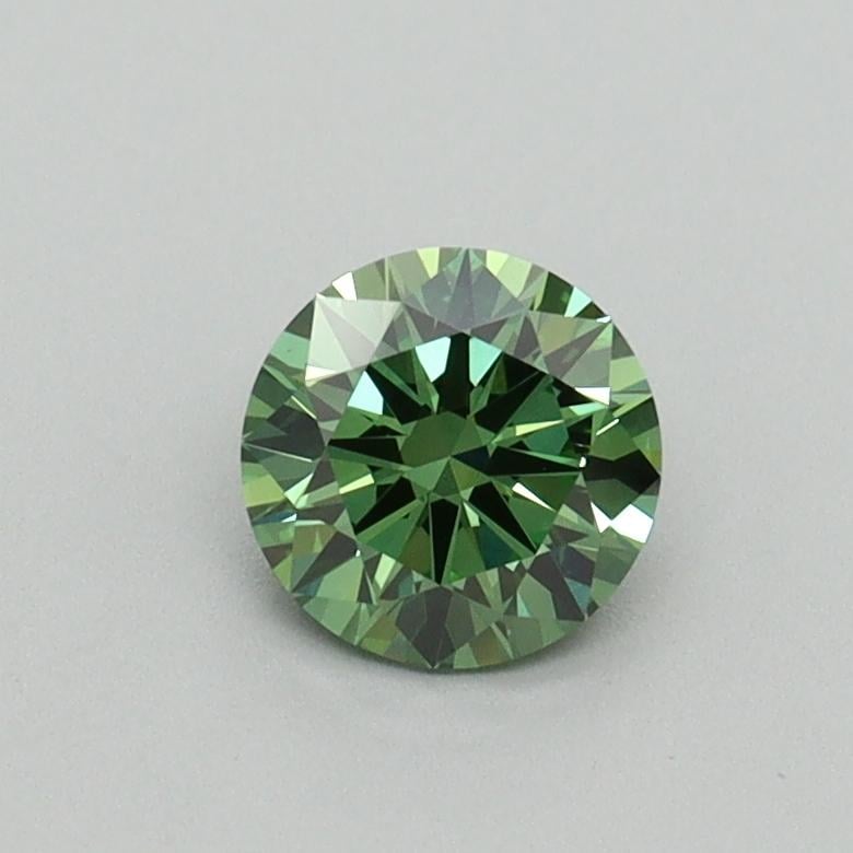 0.52 Ct. Fancy Vivid Pacific Green Round Lab Grown Diamond