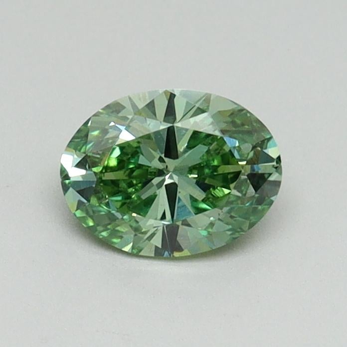 0.50 Ct. Fancy Vivid Green Oval Lab Grown Diamond