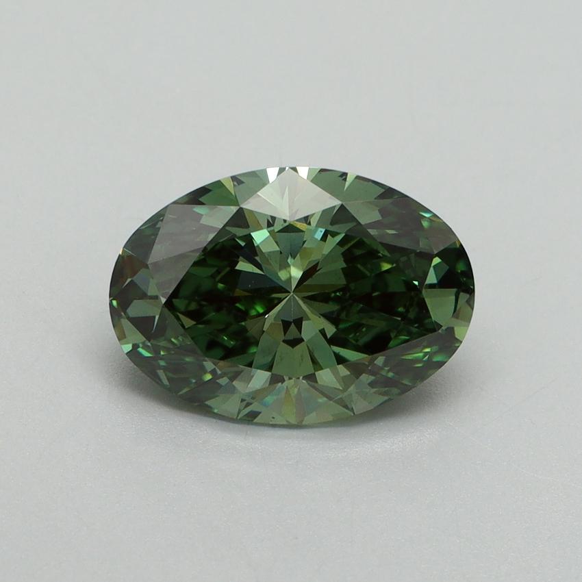 2.29 Ct. Fancy Vivid Green Oval Lab Grown Diamond