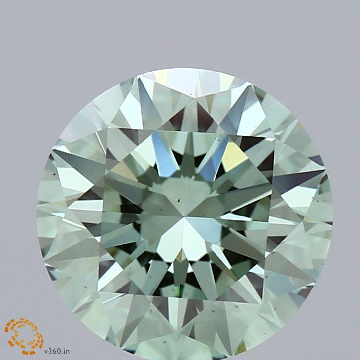 2.98 Ct. Fancy Vivid  Green Round Lab Grown Diamond