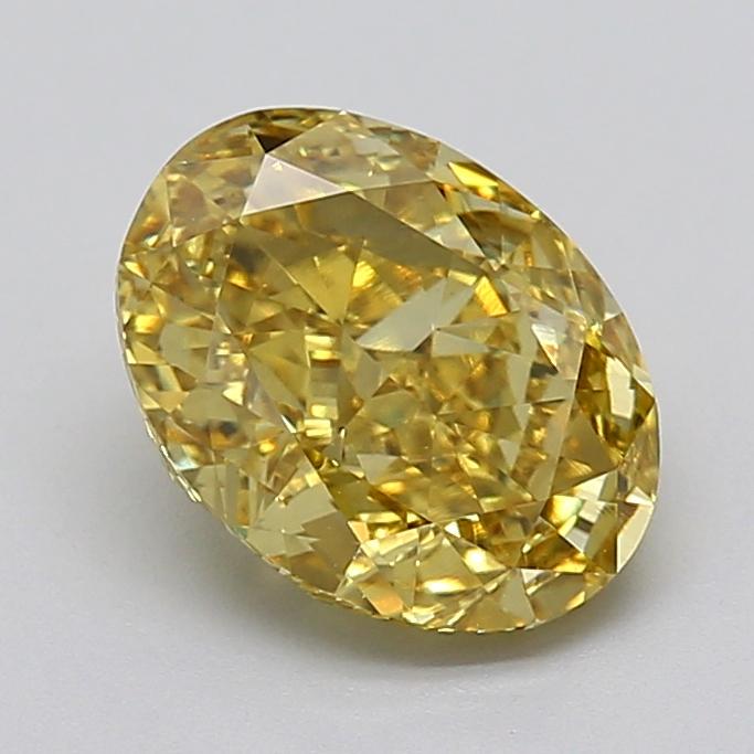 3.01 Ct. Fancy Intense  Yellow Oval Lab Grown Diamond