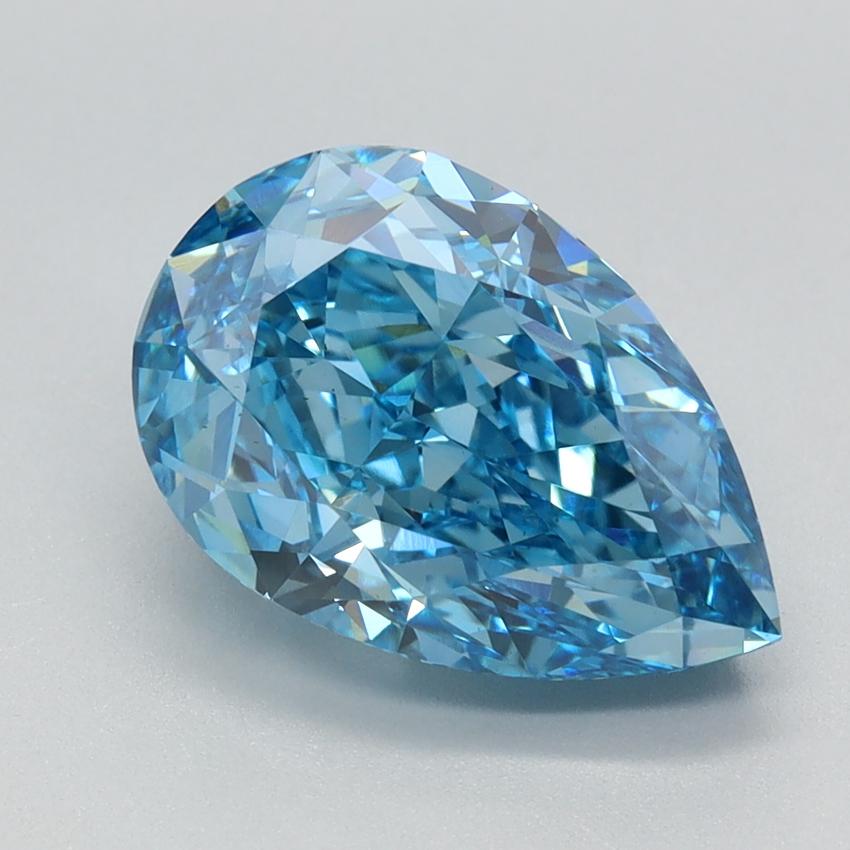 3.09 Ct. Fancy Vivid Blue Pear Lab Grown Diamond
