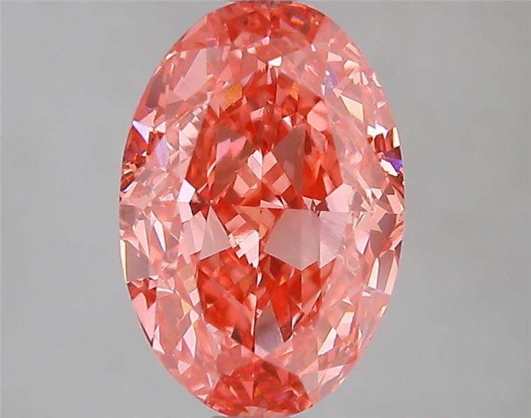 3.05 Ct. Fancy Vivid Pink Oval Lab Grown Diamond