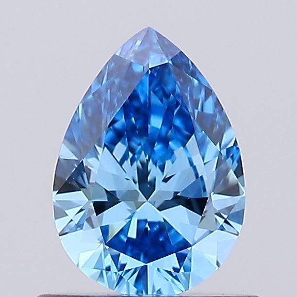0.66 Ct. Fancy Vivid Blue Pear Lab Grown Diamond