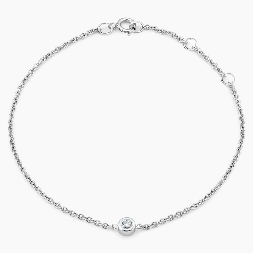 Silver Diamond Bezel Bracelet