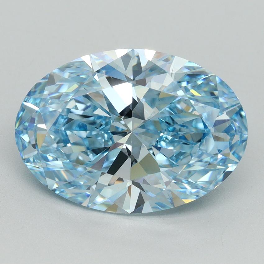 5.23 Ct. Fancy Vivid Blue Oval Lab Grown Diamond