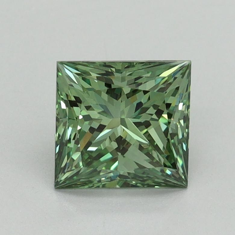 1.23 Ct. Fancy Vivid Green Princess Lab Grown Diamond