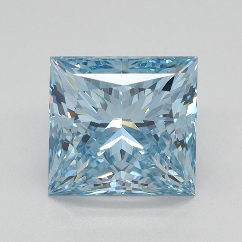 1.53 Ct. Fancy Vivid Blue Princess Lab Grown Diamond