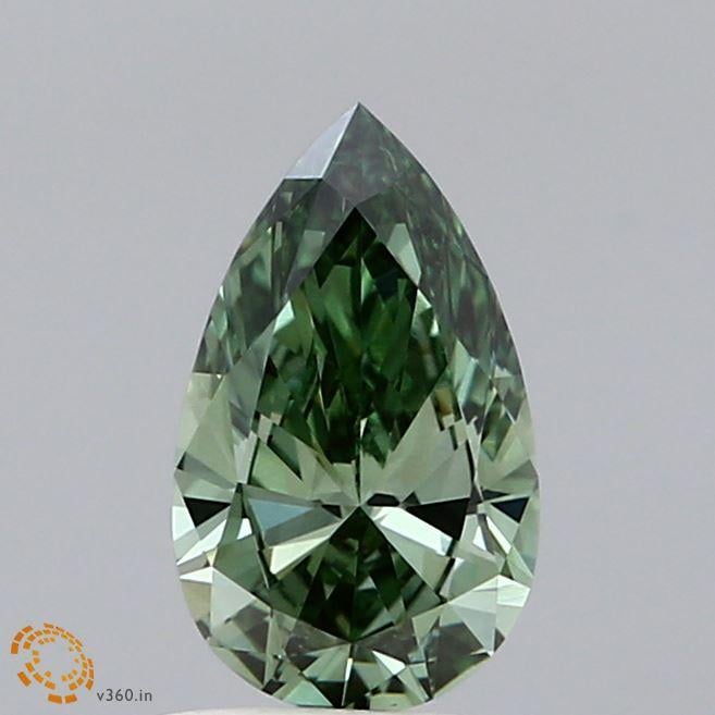 0.79 Ct. Fancy Vivid Green Pear Lab Grown Diamond