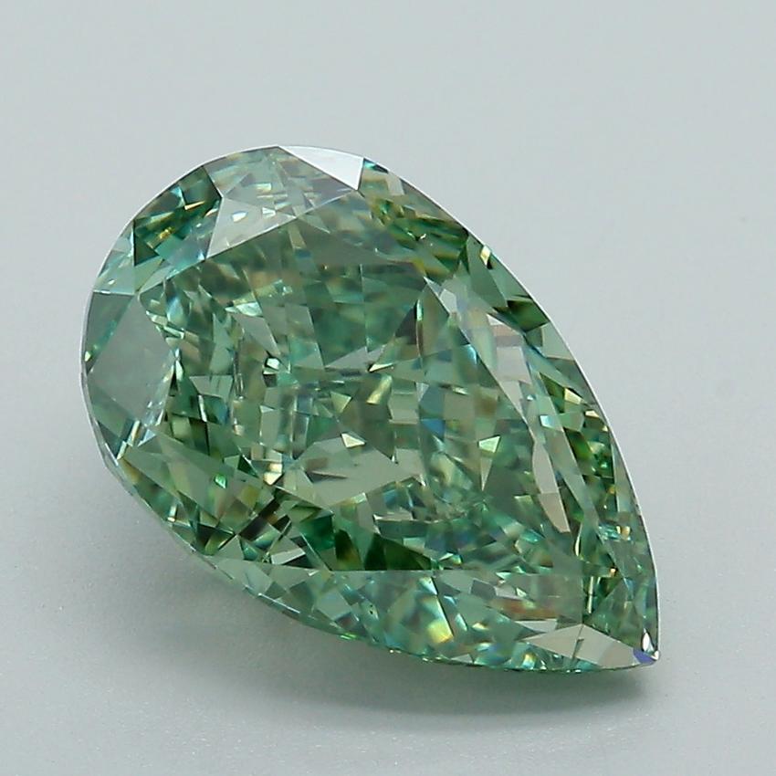 3.79 Ct. Fancy Vivid Green Pear Lab Grown Diamond