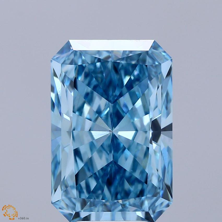 8.02 Ct. Fancy Vivid Blue Radiant Lab Grown Diamond