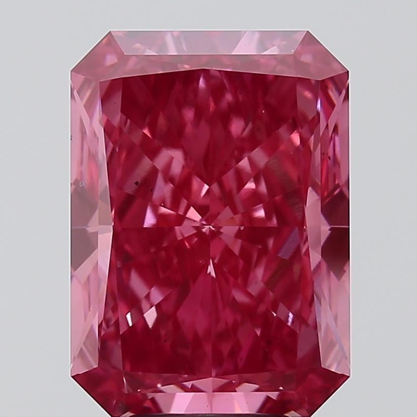 7.08 Ct. Fancy Vivid Pink Radiant Lab Grown Diamond
