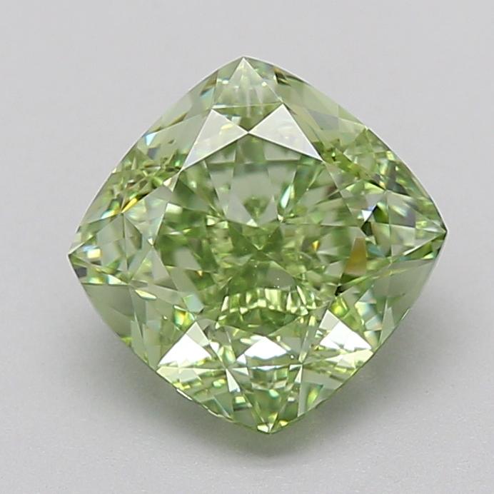 2.08 Ct. Fancy Vivid  Green Cushion Lab Grown Diamond