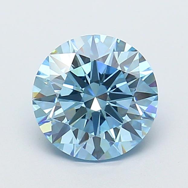 2.01 Ct. Fancy Vivid  Blue Round Lab Grown Diamond