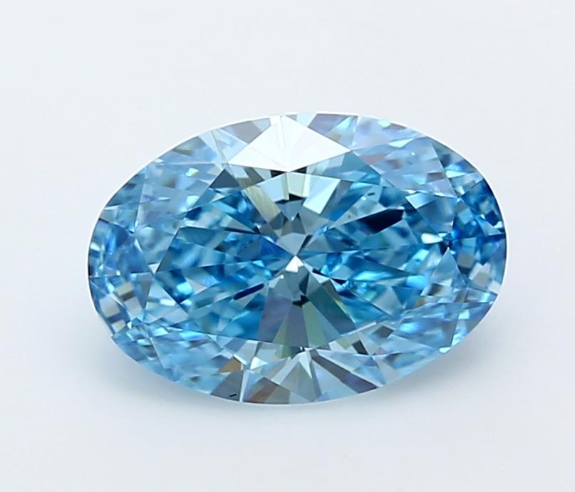 2.50 Ct. Fancy Vivid  Blue Oval Lab Grown Diamond
