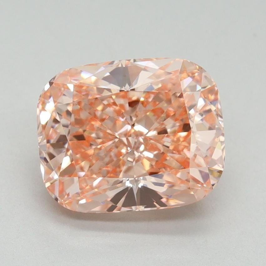 3.07 Ct. Fancy Vivid Pink Cushion Lab Grown Diamond