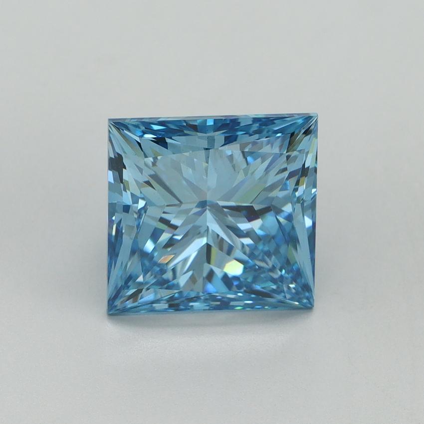 4.04 Ct. Fancy Vivid Blue Princess Lab Grown Diamond