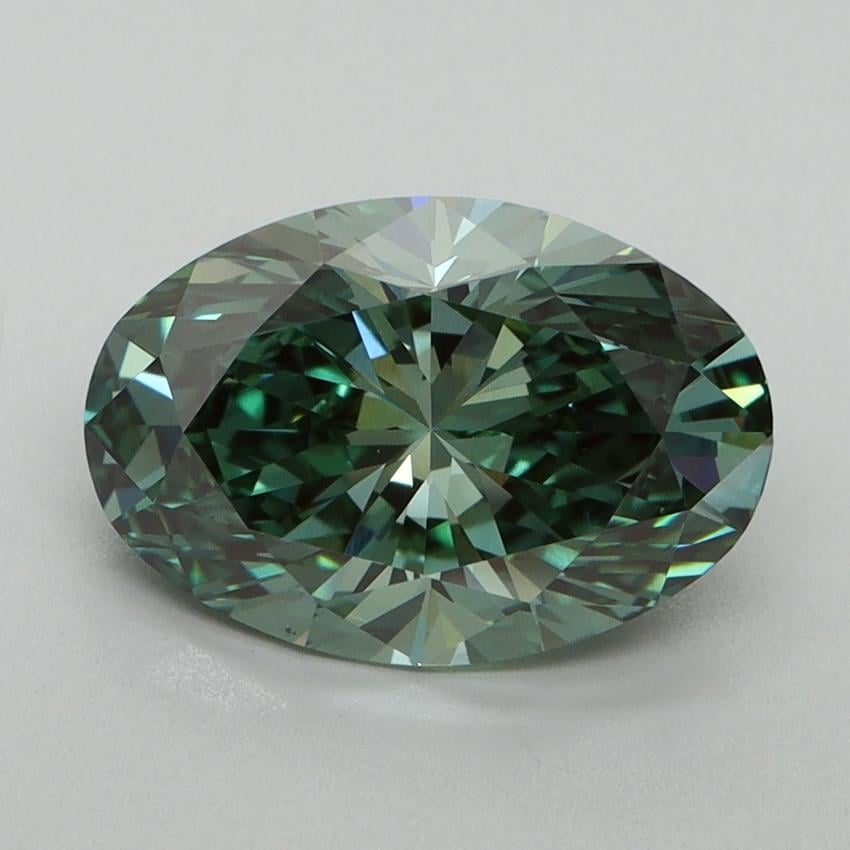 2.52 Ct. Fancy Vivid Green Oval Lab Grown Diamond
