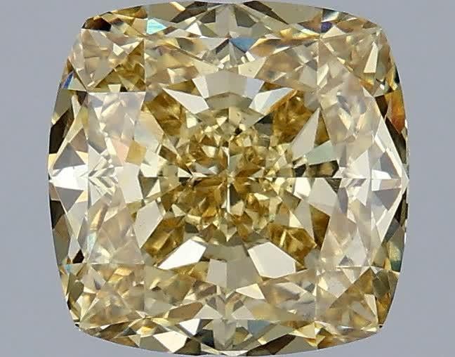 3.09 Ct. Fancy Yellow Cushion Lab Grown Diamond