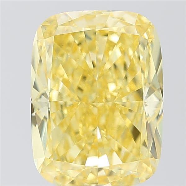 6.00 Ct. Fancy Vivid  Yellow Cushion Lab Grown Diamond