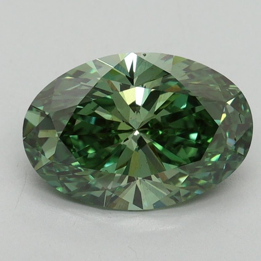 2.13 Ct. Fancy Vivid Pacific Green Oval Lab Grown Diamond