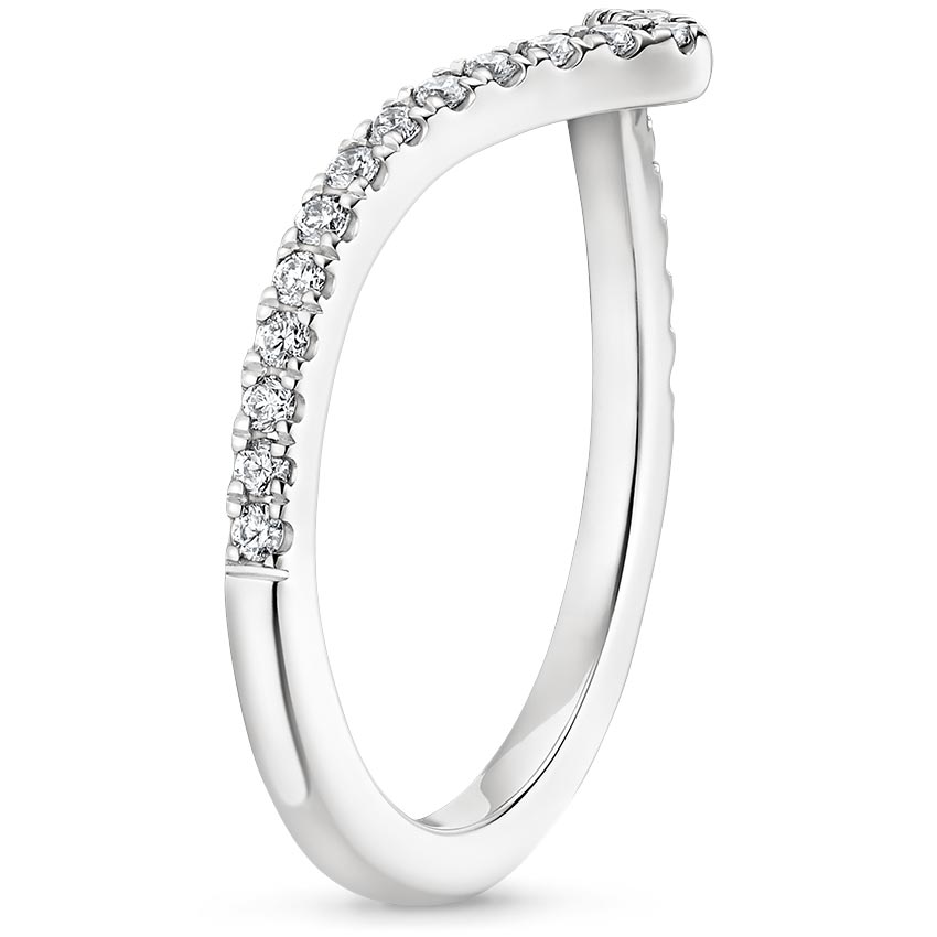 18K White Gold Elongated Luxe Flair Diamond Ring, large side view