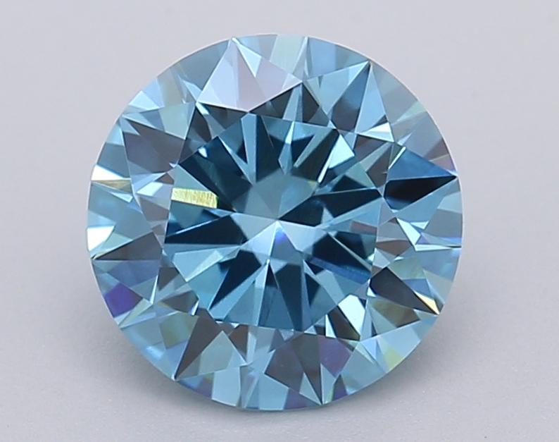 1.53 Ct. Fancy Vivid Blue Round Lab Grown Diamond