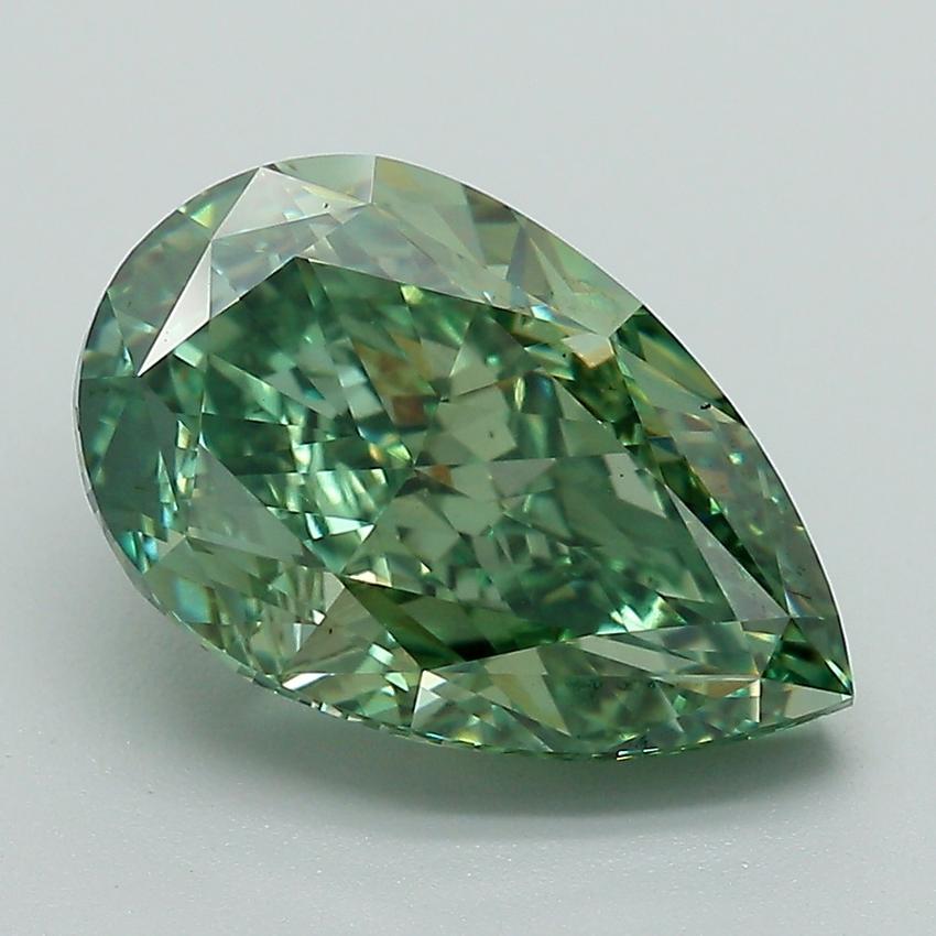 4.23 Ct. Fancy Vivid Green Pear Lab Grown Diamond