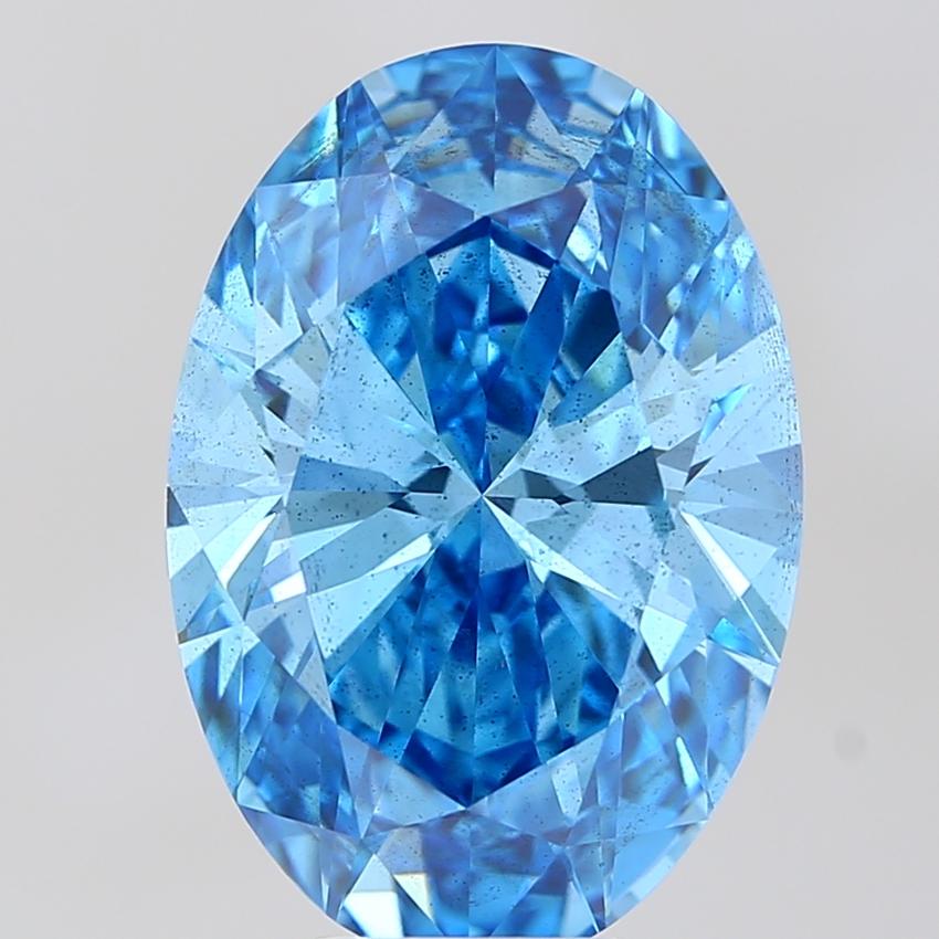 7.06 Ct. Fancy Vivid Blue Oval Lab Grown Diamond