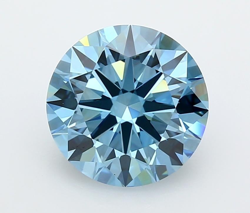 4.00 Ct. Fancy Vivid  Blue Round Lab Grown Diamond