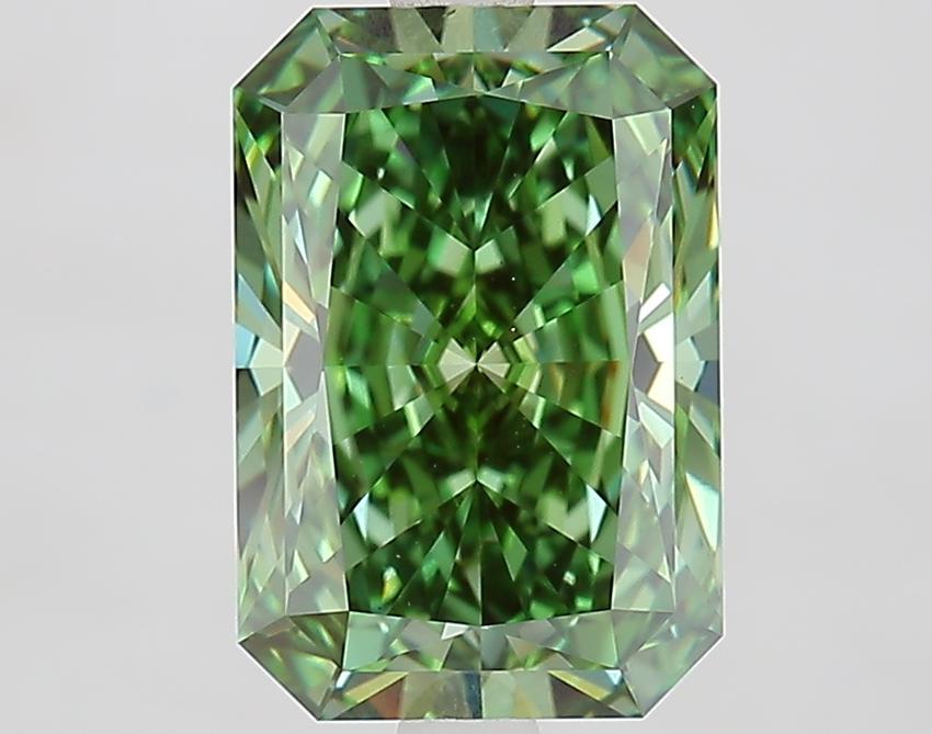 3.08 Ct. Fancy Vivid Green Radiant Lab Grown Diamond