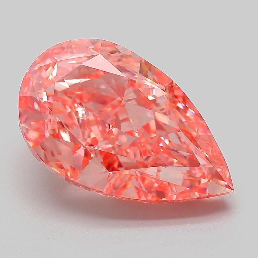 6.09 Ct. Fancy Vivid Pink Pear Lab Grown Diamond