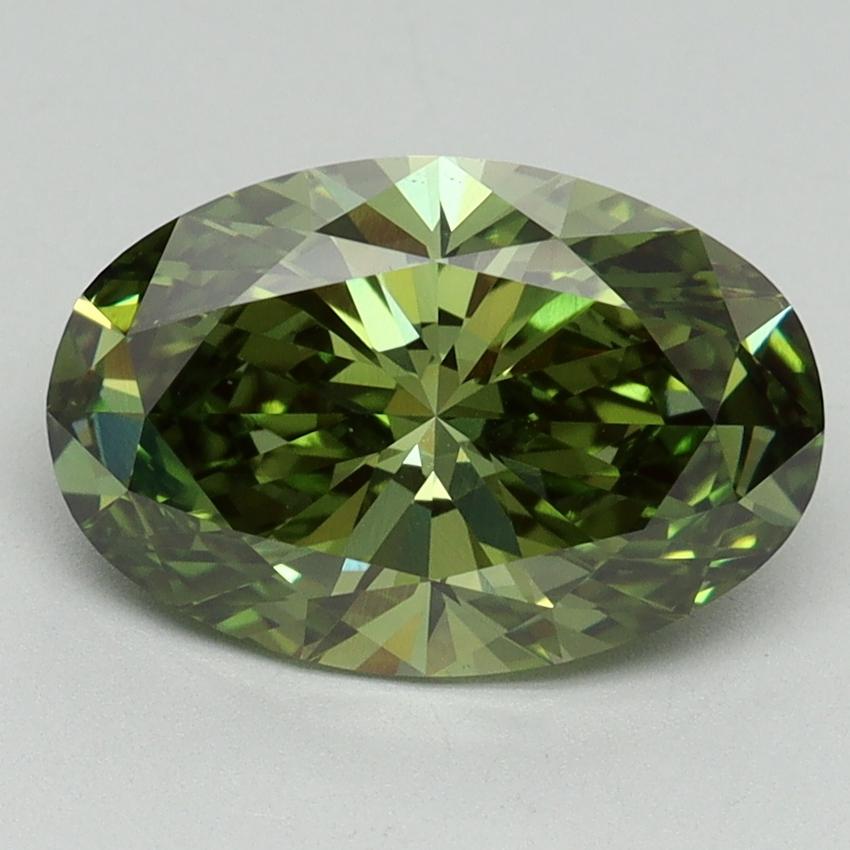 2.50 Ct. Fancy Vivid Green Oval Lab Grown Diamond