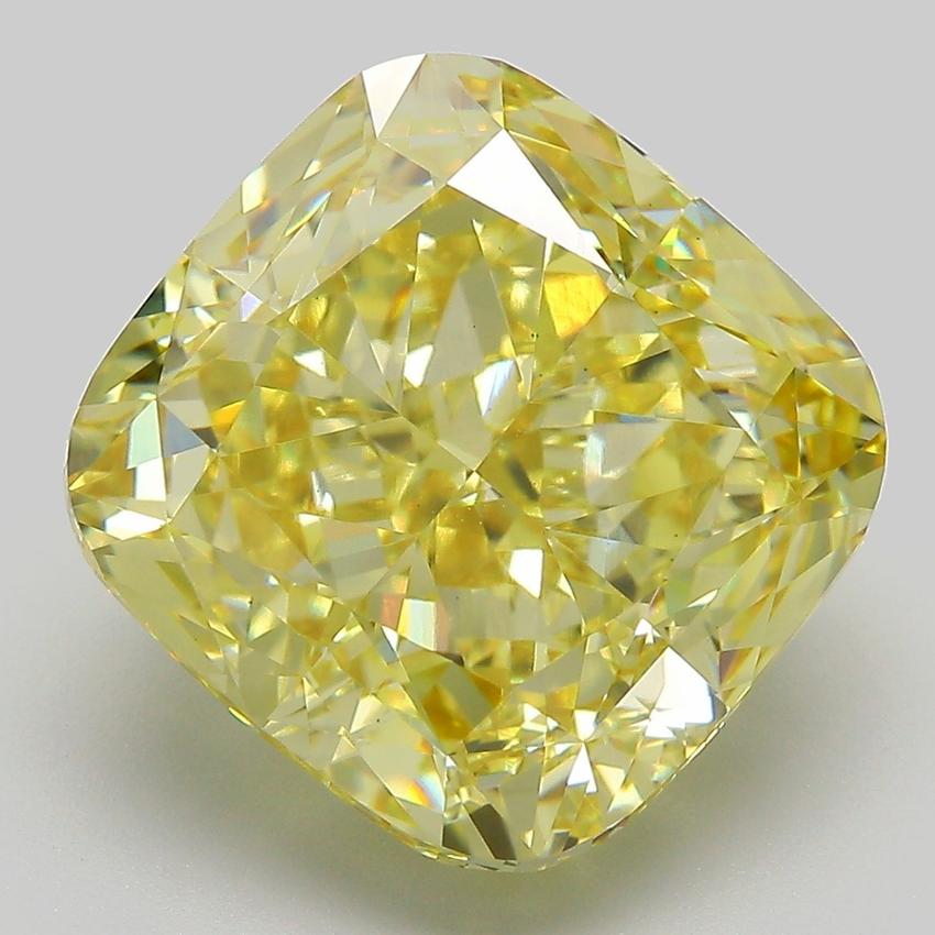 11.72 Ct. Fancy Intense Yellow Cushion Lab Grown Diamond