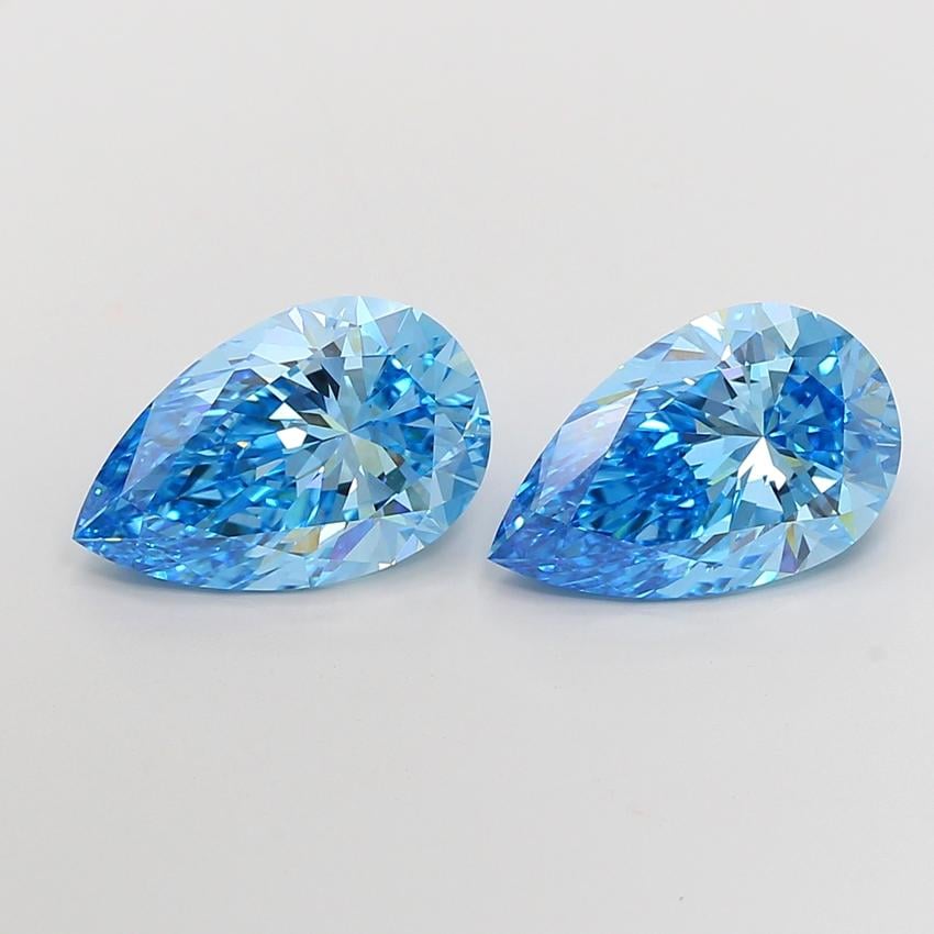 4.07 Ct. Fancy Vivid  Blue Pear Lab Grown Diamond