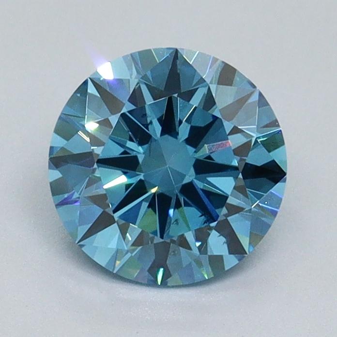 1.01 Ct. Fancy Vivid Malibu Blue Round Lab Grown Diamond
