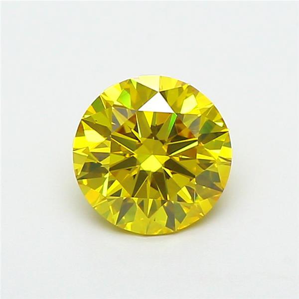 1.09 Ct. Fancy Vivid Yellow Round Lab Grown Diamond