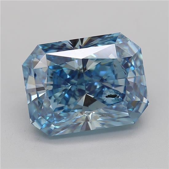 3.38 Ct. Fancy Vivid Blue Radiant Lab Grown Diamond