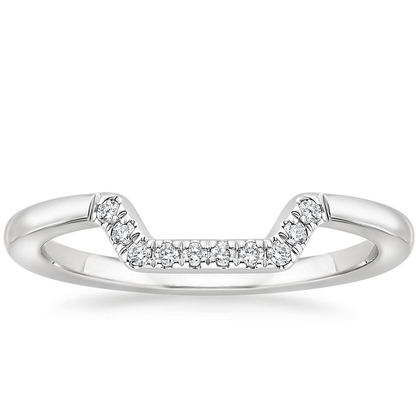 Platinum Midi Linear Nesting Diamond Ring, large top view
