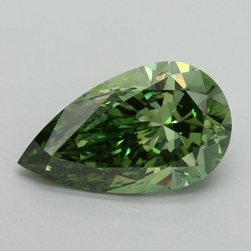 4.15 Ct. Fancy Vivid Green Pear Lab Grown Diamond