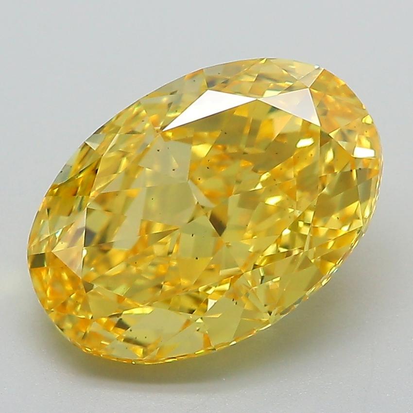 4.37 Ct. Fancy Vivid Yellow Oval Lab Grown Diamond