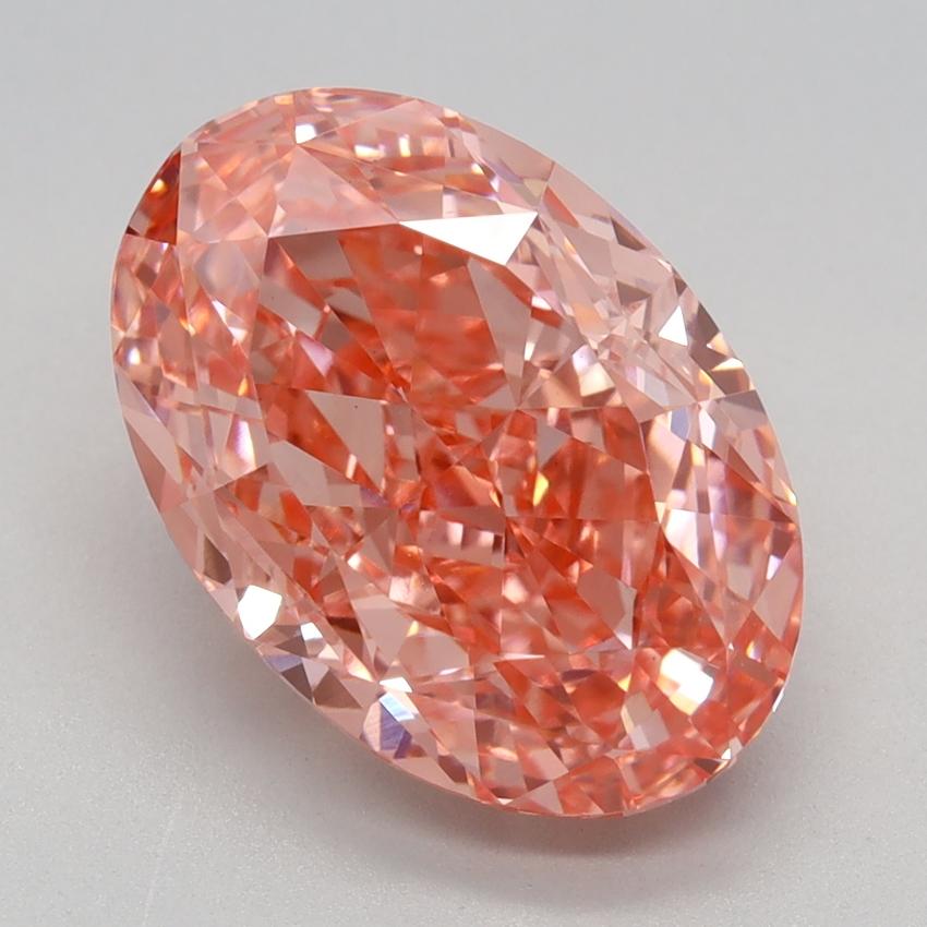 4.24 Ct. Fancy Vivid Pink Oval Lab Grown Diamond