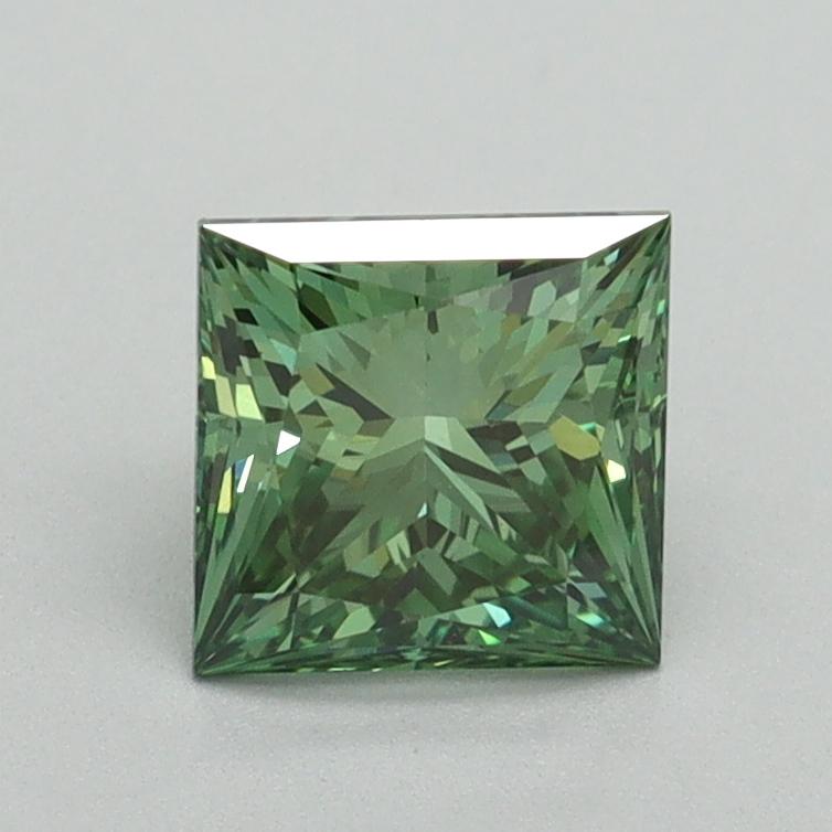 1.14 Ct. Fancy Vivid Green Princess Lab Grown Diamond