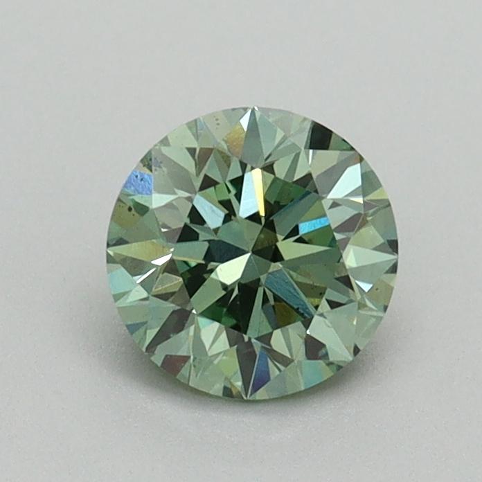 0.72 Ct. Fancy Vivid Green Round Lab Grown Diamond