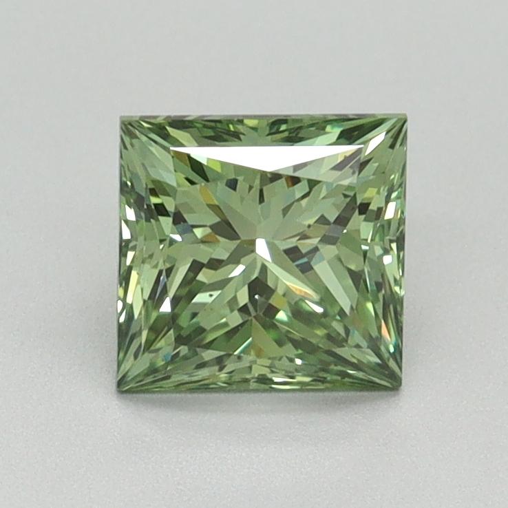 1.12 Ct. Fancy Vivid Green Princess Lab Grown Diamond