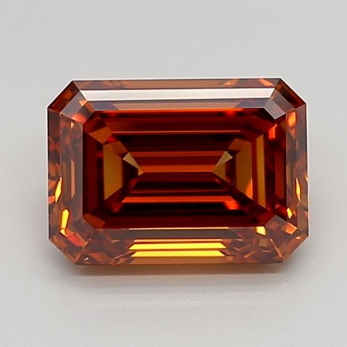 3.00 Ct. Fancy Vivid  Orange Emerald Lab Grown Diamond