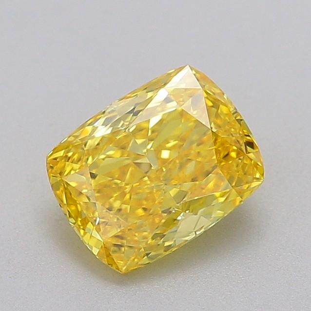 1.30 Ct. Fancy Vivid  Yellow Cushion Lab Grown Diamond