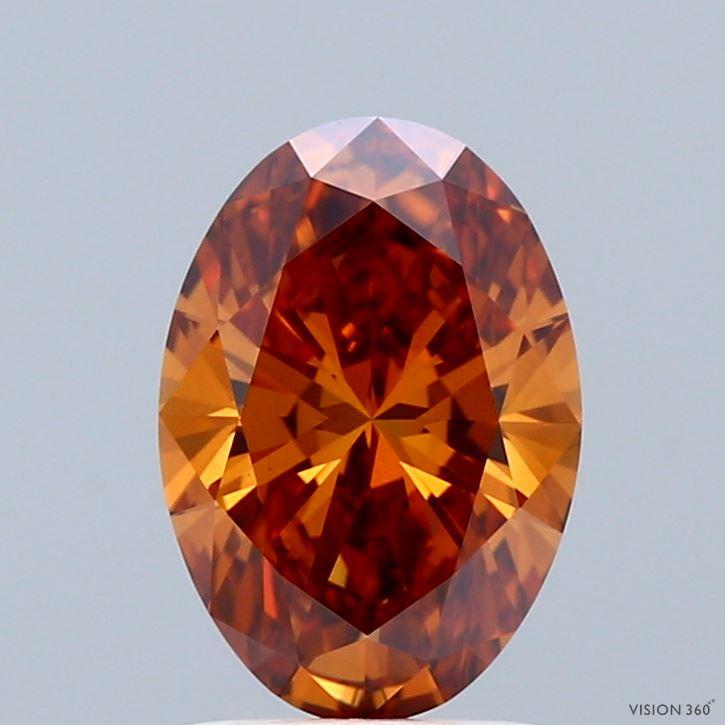 1.61 Ct. Fancy Vivid  Orange Oval Lab Grown Diamond
