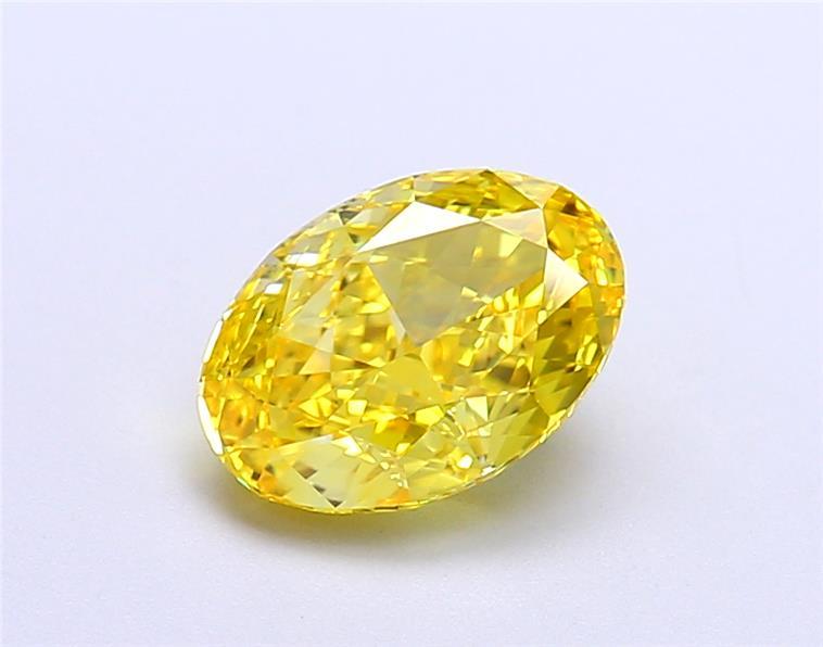 1.66 Ct. Fancy Vivid Yellow Oval Lab Grown Diamond